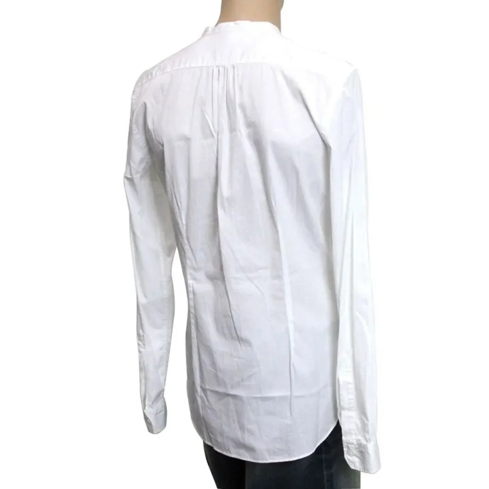 Gucci Men's White Cotton Banded Skinny Shirt